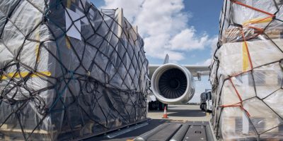 A cargo plane taking off, symbolizing Express Air Cargo Expedited Services for fast global delivery.
